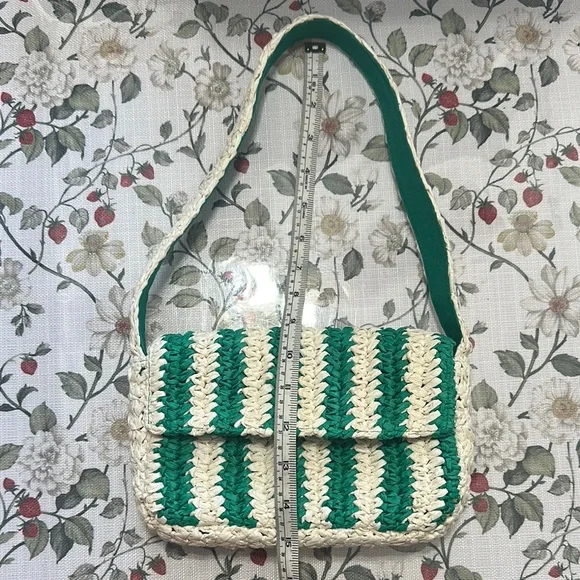 Anthropologie Striped Raffia Shoulder Bag - Picture 13 of 14